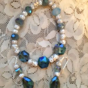 Marine Blue Bracelet and Earring set